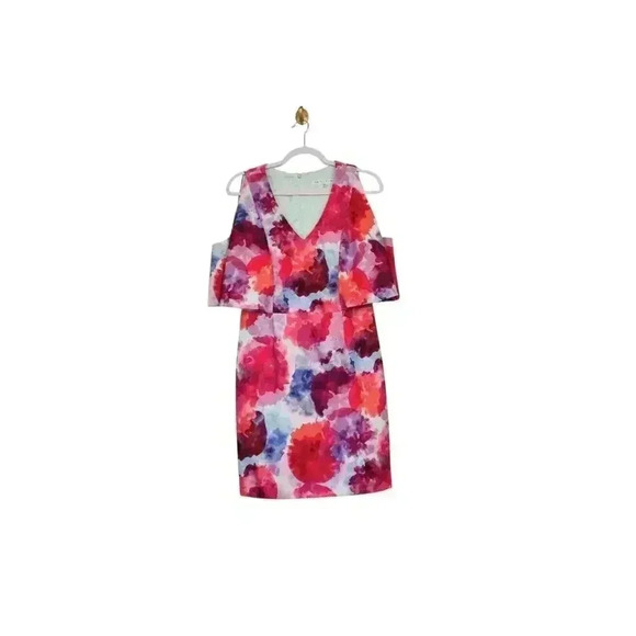 Trina Turk Dress Size 8 Multicolor Floral Oakhurst Watercolor Artsy Formal - Picture 5 of 12